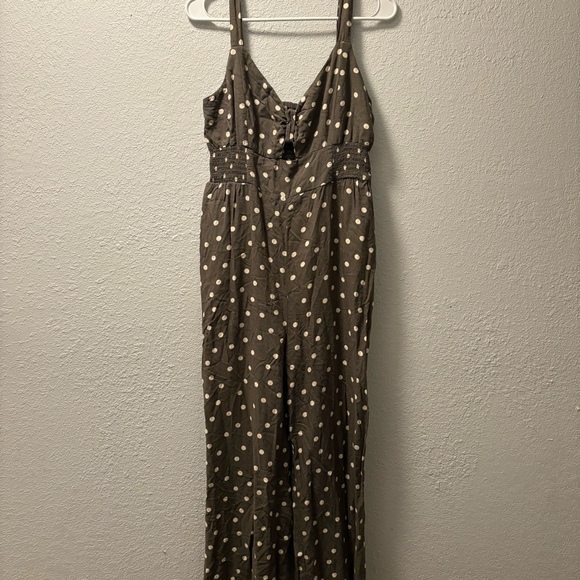 Aeropostale Polka Dot Romper gray Womens large - Picture 1 of 12